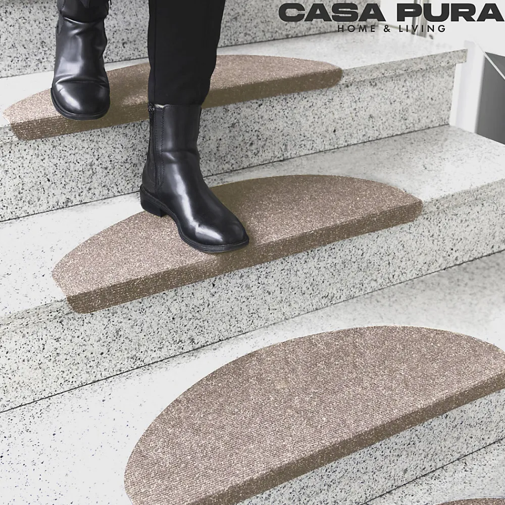 Floordirekt Accessoire D'Escalier<Tapis d'escalier Leipzig Installation adhésive Beige, 21 x 65 cm