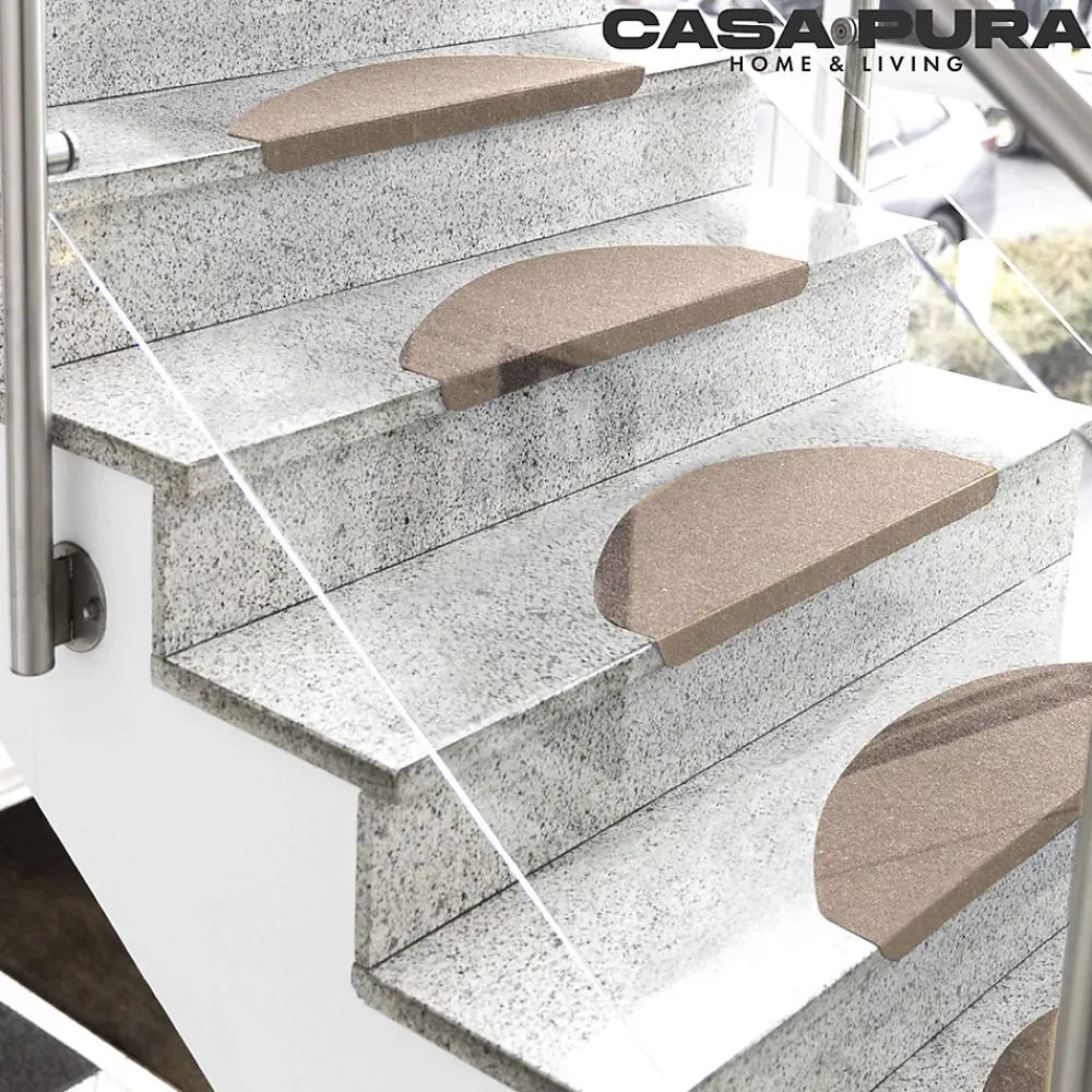 Floordirekt Accessoire D'Escalier<Tapis d'escalier Leipzig Installation adhésive Beige, 21 x 65 cm