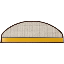 Floordirekt Tapis d'escalier London Marron clair 23,5 x 65 cm Demi-circulaire- Accessoire D'Escalier
