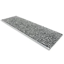 Floordirekt Tapis d'escalier sécurisé Avec rail en aluminium Gris anthracite 24 x 60 cm -- Accessoire D'Escalier