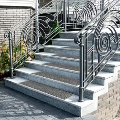 Floordirekt Tapis d'escalier sécurisé Avec rail en aluminium Gris anthracite 24 x 60 cm -- Accessoire D'Escalier