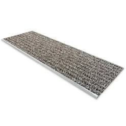 Floordirekt Tapis d'escalier sécurisé Avec rail en aluminium Marron 24 x 60 cm -- Accessoire D'Escalier