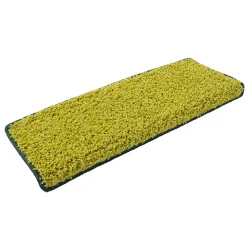 Floordirekt Tapis d'escalier Shaggy Barcelona Vert Rectangulaire 23,5 x 65 cm- Accessoire D'Escalier