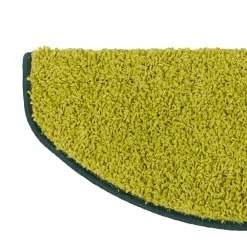 Floordirekt Accessoire D'Escalier<Tapis d'escalier Shaggy Barcelona Vert Demi-circulaire 23,5 x 65 cm