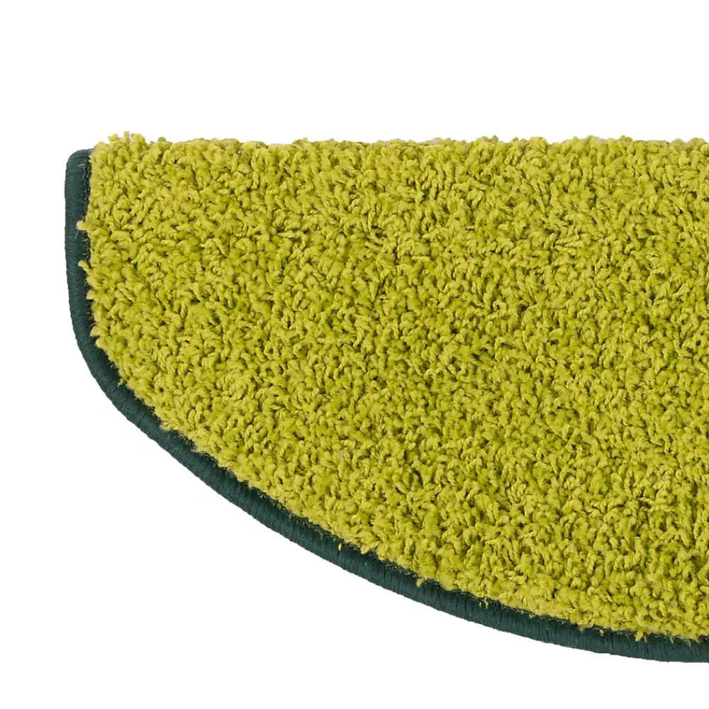 Floordirekt Accessoire D'Escalier<Tapis d'escalier Shaggy Barcelona Vert Demi-circulaire 23,5 x 65 cm
