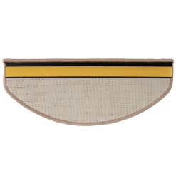 Floordirekt Tapis d'escalier Shaggy Barcelona Beige Demi-circulaire 23,5 x 65 cm- Accessoire D'Escalier