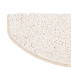 Floordirekt Accessoire D'Escalier<Tapis d'escalier Shaggy Barcelona Crème Demi-circulaire 23,5 x 65 cm