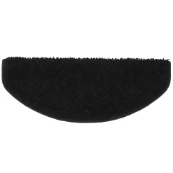 Floordirekt Tapis d'escalier Shaggy Barcelona Noir Demi-circulaire 23,5 x 65 cm- Accessoire D'Escalier