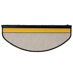 Floordirekt Tapis d'escalier Shaggy Barcelona Noir Demi-circulaire 23,5 x 65 cm- Accessoire D'Escalier