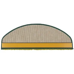 Floordirekt Tapis d'escalier Shaggy Sphinx Demi-circulaire 23,5 x 65 cm Vert -- Accessoire D'Escalier