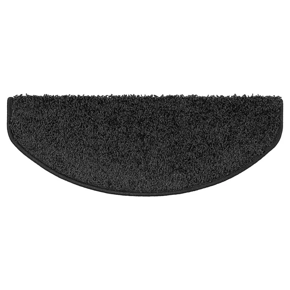 Floordirekt Accessoire D'Escalier<Tapis d'escalier Shaggy Sphinx Demi-circulaire 23,5 x 65 cm Noir -