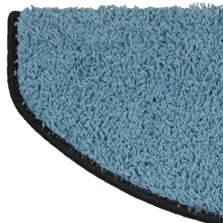 Floordirekt Tapis d'escalier Shaggy Sphinx Demi-circulaire 23,5 x 65 cm Bleu clair -- Accessoire D'Escalier