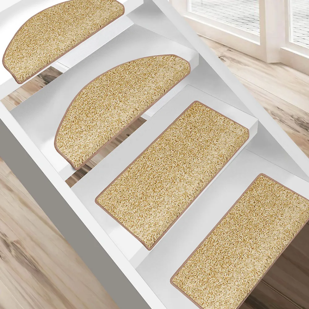 Floordirekt Accessoire D'Escalier<Tapis d'escalier Shaggy Sphinx Demi-circulaire 23,5 x 65 cm Beige -