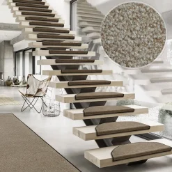 Floordirekt Accessoire D'Escalier<Tapis d'escalier Sinfonie Marron clair Demi-circulaire -