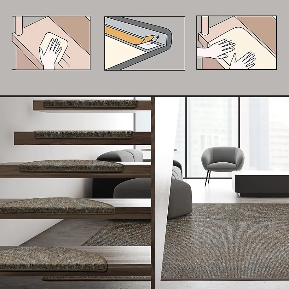 Floordirekt Tapis d'escalier York Beige 23,5 x 65 cm -- Accessoire D'Escalier
