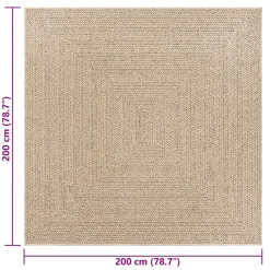 Vidaxl Tapis ZIZUR 200x200 cm aspect de jute intérieur et extérieur- Moquette|Moquette