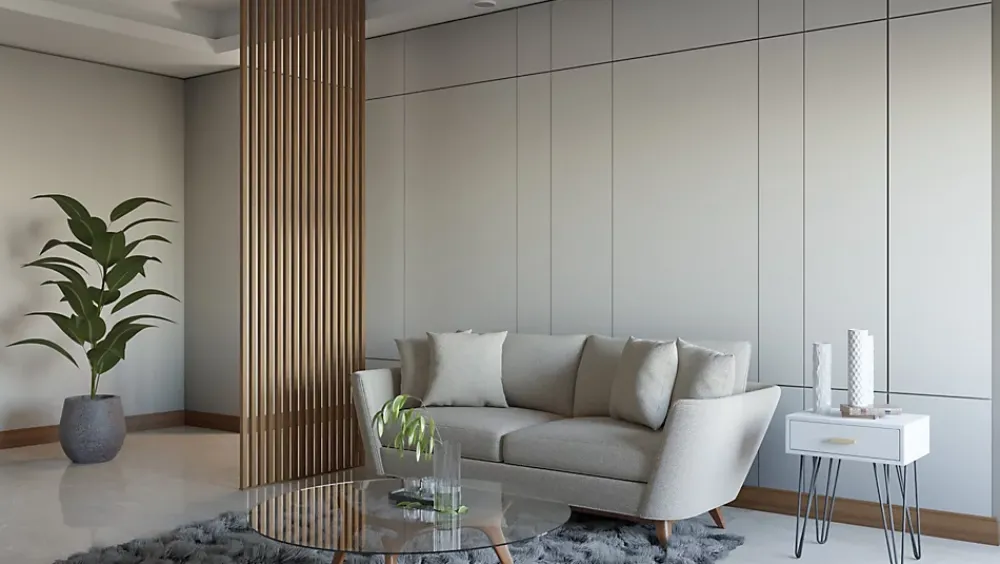 Tasseau Claustra MDF revêtu papier imprimé chêne l.93 x L.280 cm- Claustra Intérieur|Tasseau Bois
