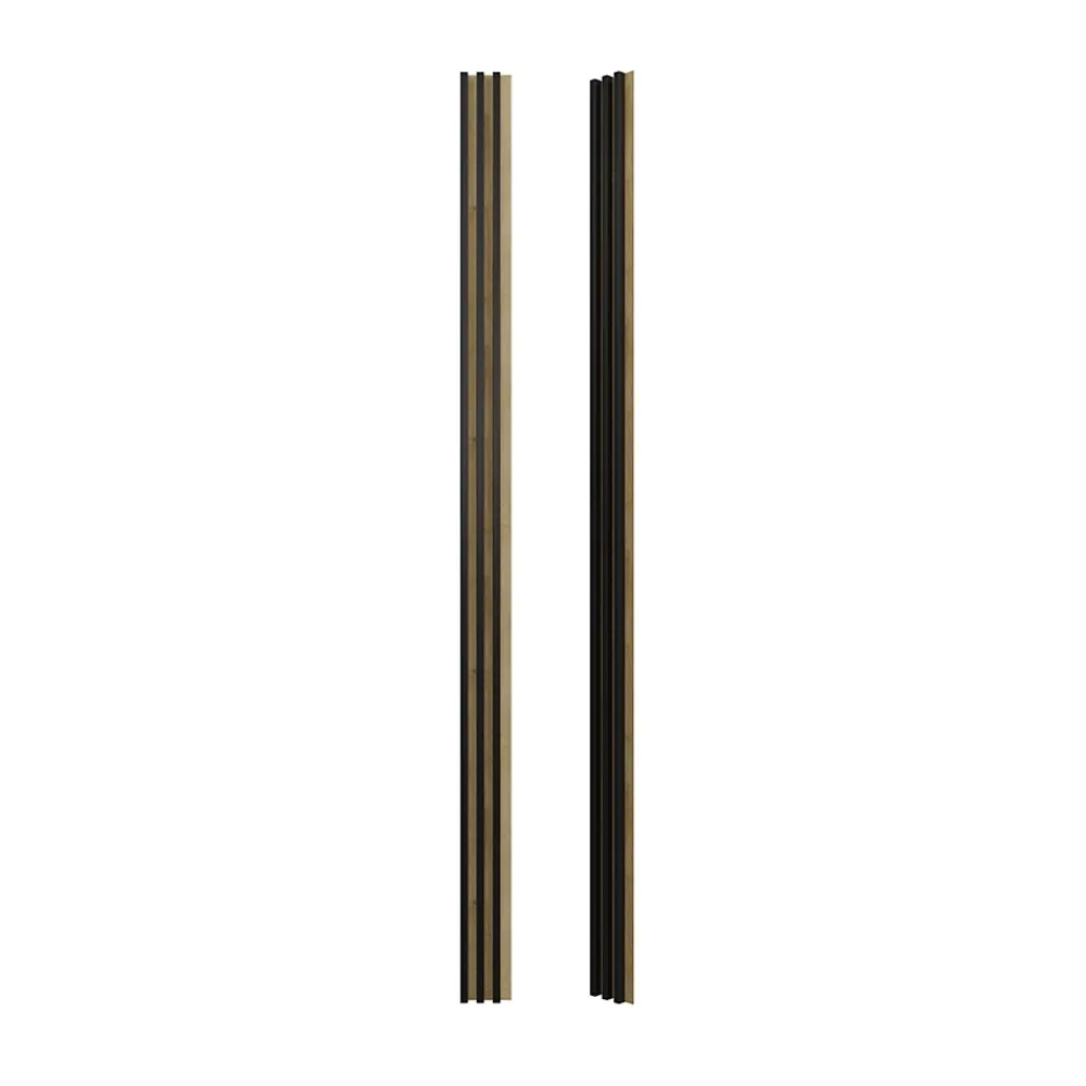 Stegu Lambris Mural|Panneau Tasseau Bois<Tasseau décoratif lambris lamelles Linea Slim Black MDF noir et chêne 15 x 265 cm, ép. 30mm