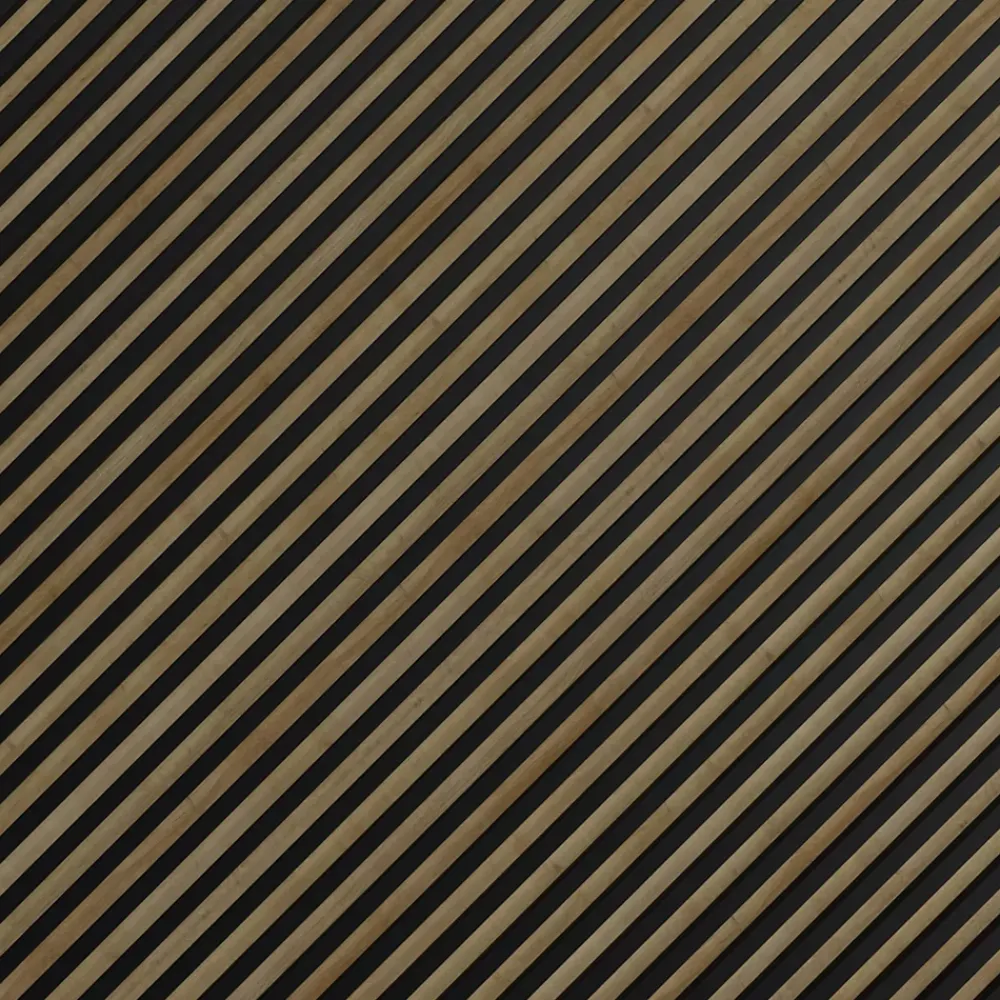 Stegu Lambris Mural|Panneau Tasseau Bois<Tasseau décoratif lambris lamelles Linea Slim Black MDF noir et chêne 15 x 265 cm, ép. 30mm