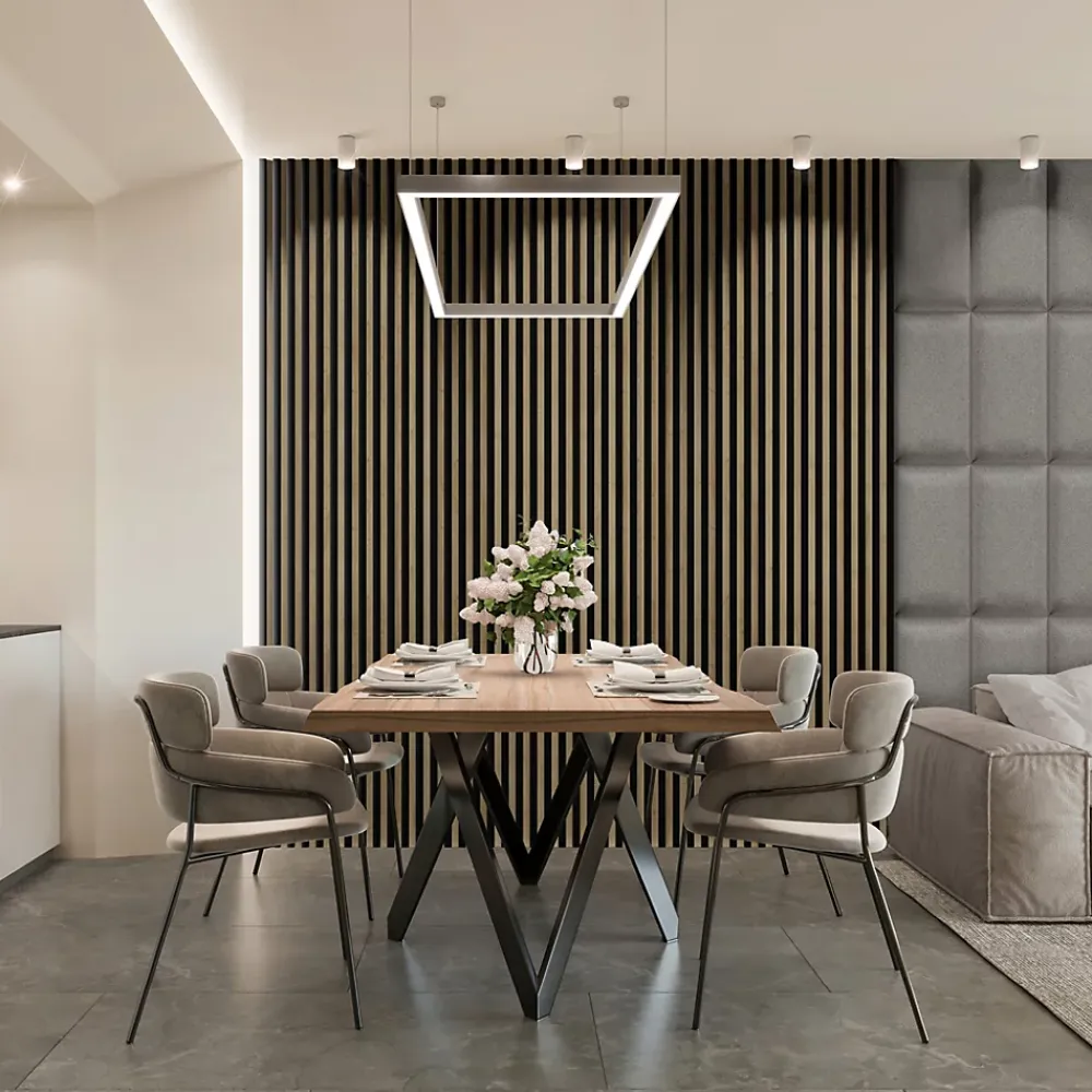 Stegu Lambris Mural|Panneau Tasseau Bois<Tasseau décoratif lambris lamelles Linea Slim Black MDF noir et chêne 15 x 265 cm, ép. 30mm