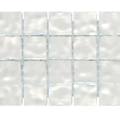 Casa Linéa Tesselle OR BLANC/ARGENT MARTELE TRAME NYLON 20 PIÈCE 2 x 2 x 0,38 CM CASA LINEA- Mosaïque Pour Pièce À Vivre