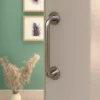 GoodHome Poignée De Porte|Poignée De Porte Extérieure<Tirant de porte Golvin acier gris L.22 x H. 24,6 cm