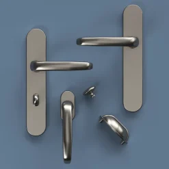 GoodHome Poignée De Porte|Poignée De Porte Extérieure<Tirant de porte Golvin acier gris L.22 x H. 24,6 cm