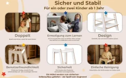 Raumhirsch Furniture Tour d'Apprentissage - Aide-Cuisine Montessori Sûre pour Enfants Curieux- Accessoire D'Escalier