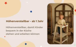 Raumhirsch Furniture Tour d'Apprentissage - Aide-Cuisine Montessori Sûre pour Enfants Curieux- Accessoire D'Escalier