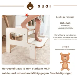 Raumhirsch Furniture Accessoire D'Escalier<Tour d'Apprentissage - Marchepied Montessori Sûr et Personnalisable pour Enfants