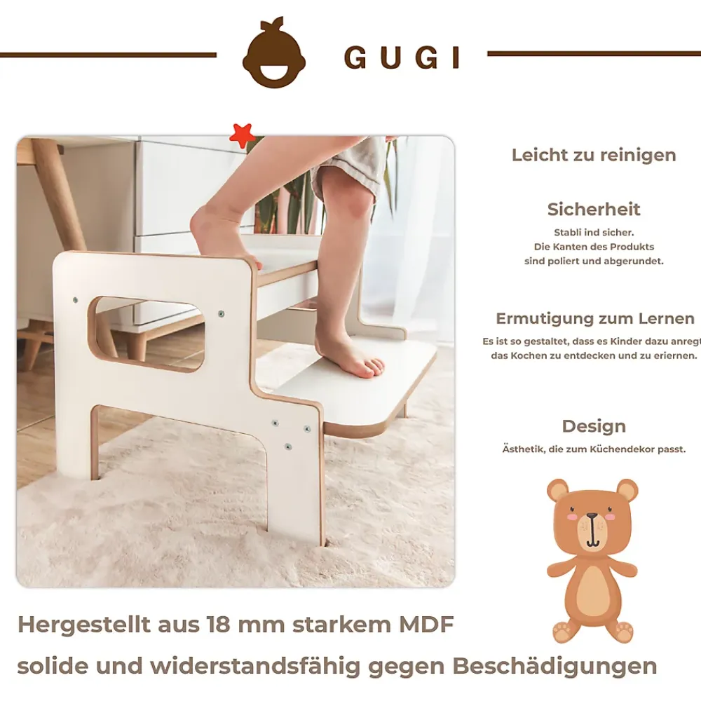Raumhirsch Furniture Accessoire D'Escalier<Tour d'Apprentissage - Marchepied Montessori Sûr et Personnalisable pour Enfants
