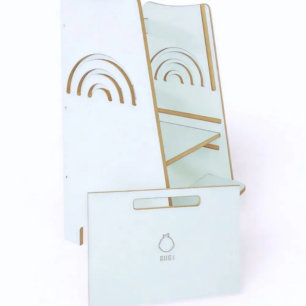 Raumhirsch Furniture Tour d'Apprentissage Rainbow - Tour Montessori Sécurisée avec Motif Arc-en-Ciel- Accessoire D'Escalier