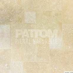 Pattom TRAVERTIN STANDARD LIGHT(1er choix light), pierre naturelle, Opus 4 formats EP 1,2cm (carton de 0,74m2)- LIVRAISON PREMIUM- Travertin
