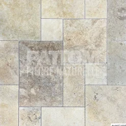 Pattom TRAVERTIN STANDARD MIX (1er choix mix), pierre naturelle, Opus 4 formats EP 1,2cm (carton de 0,74m2) LIVRAISON PREMIUM- Travertin