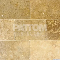 Pattom TRAVERTIN STANDARD MIX, (1er choix mix), pierre naturelle 40,6 X 61 EP 1,2cm - LIVRAISON PREMIUM CHARIOT EMBARQUÉ- Travertin