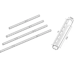 Avosdim Volet Roulant<Tube télescopique octogonal 100 cm pour axe de volet roulant diamètre 60 mm recoupable