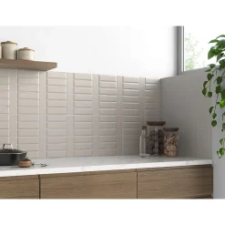 Lux Mosaic Velvet White Lisse Série Revêtement grès cérame premium 5x15 cm.- Carrelage Mural Uni