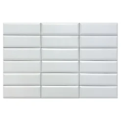 Lux Mosaic Velvet White Pillow Série Revêtement grès cérame premium 5x15 cm.- Carrelage Mural Uni