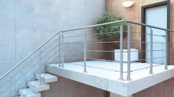 Kordo Garde-Corps, Balustrade|Verre Synthétique<Verre synthétique avec supports de fixation Gris RAL 9006 pour garde-corps