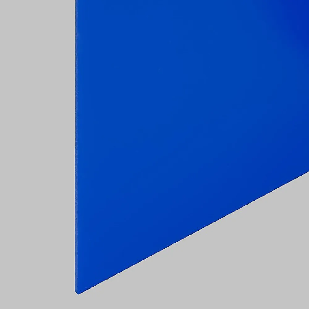 Strativer Distributi Verre synthétique cristal acrylique PMMA coloris bleu intense 2x1m ep 3mm- Verre Synthétique