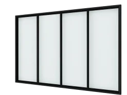 Verrière Factory Verrière<Verrière - 4 Vitrages - L: 157cm H: 105cm - Acier Ultra Fin - Noir Mat (RAL 9005) - Livrée Montée