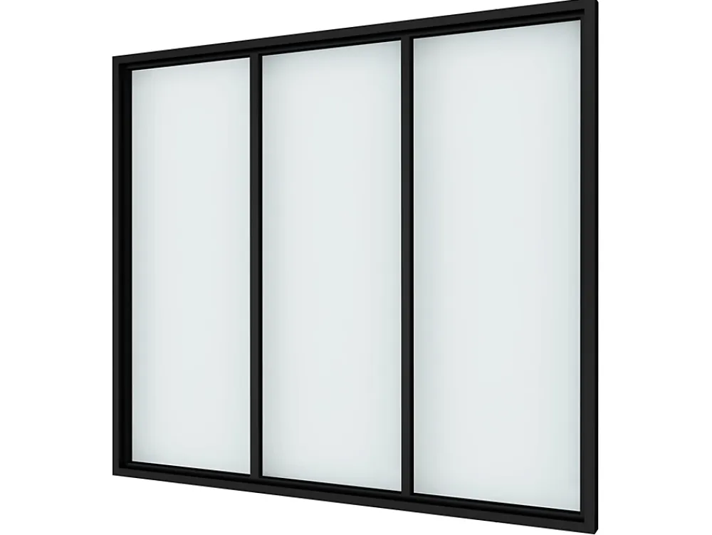 Verrière Factory Verrière<Verrière - 3 Vitrages - L: 119cm H: 105cm - Acier Ultra Fin - Noir Mat (RAL 9005) - Livrée Montée