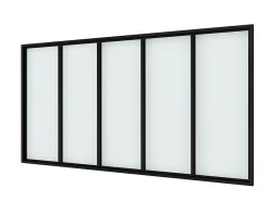 Verrière Factory Verrière - 5 Vitrages - L: 195cm H: 125cm - Acier Ultra Fin - Noir Mat (RAL 9005) - Livrée Montée- Verrière