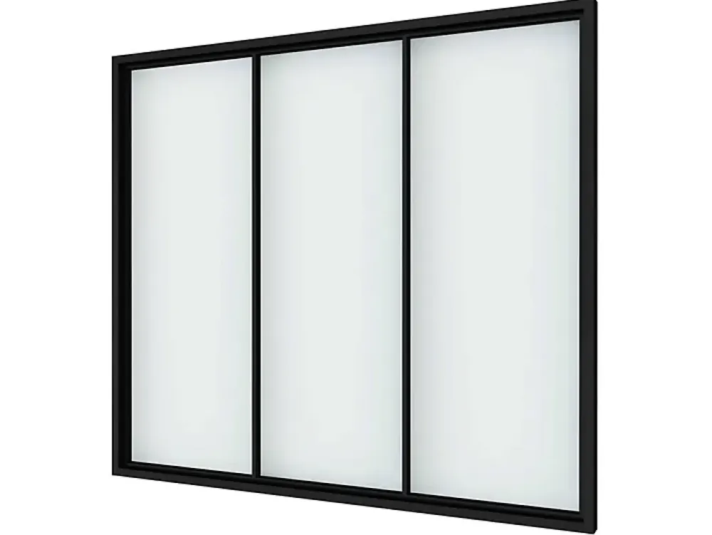 Verrière Factory Verrière<Verrière - 3 Vitrages - L: 119cm H: 115cm - Acier Ultra Fin - Noir Mat (RAL 9005) - Livrée Montée