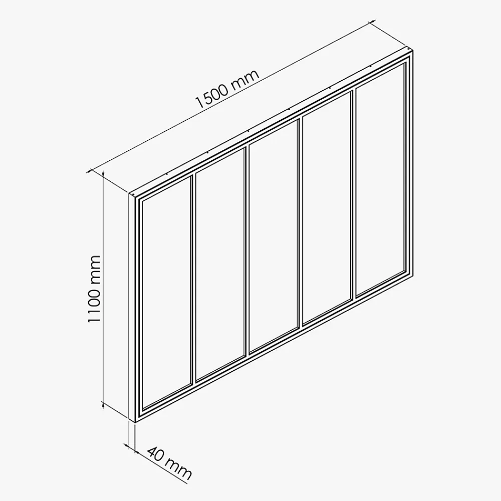 Mon Marché Déco Verrière<Verrière 5 Carreaux - Déjà Montée - Noir Mat