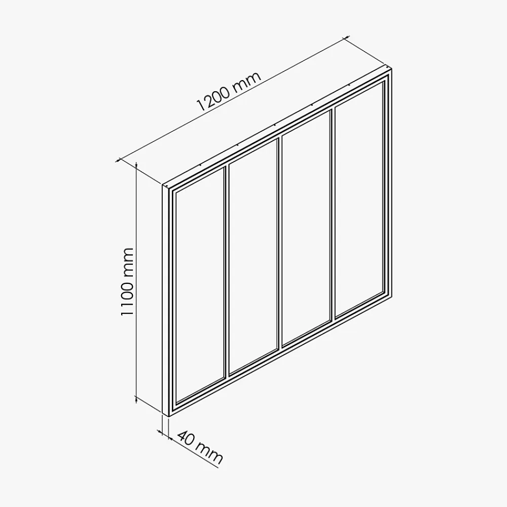 Mon Marché Déco Verrière 4 Carreaux - Déjà Montée - Blanc- Verrière