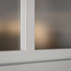 Mon Marché Déco Verrière 3 Carreaux - En Kit - Blanc - Verre Dépoli- Verrière