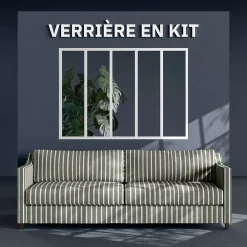 Mon Marché Déco Verrière<Verrière 5 Carreaux - En Kit - Blanc