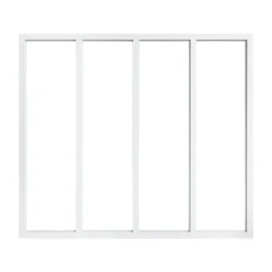 Verrière 4 carreaux transparents, coloris blanc H108 x l.123cm- Verrière