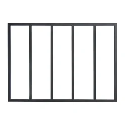 Verrière 5 carreaux transparents, coloris noir mat H108 x l.153cm- Verrière